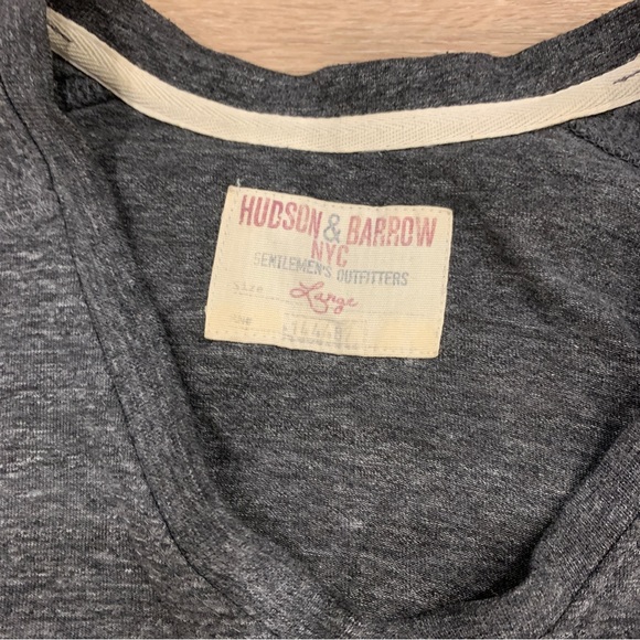 Hudson & Barrow - charcoal grey v-neck tee - Picture 2 of 4